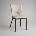 Chaise de salle à manger 45 x 55 x 85 cm tissu polyester beige avec pieds en acier noir