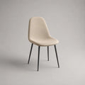 Chaise de salle à manger 48 x 55 x 85 cm tissu polyester beige avec pieds en acier noir