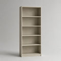 Bibliothèque 80x30x180 cm MDF beige avec 5 étagères ouvertes forme rectangulaire
