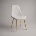 Chaise de salle à manger 50 x 60 x 85 cm en tissu polyester beige avec pieds en bois clair